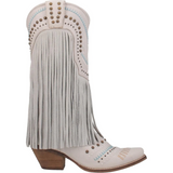 DINGO WOMEN'S GYPSY WHITE FRINGE WESTERN BOOTS - DI737