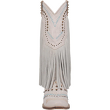 DINGO WOMEN'S GYPSY WHITE FRINGE WESTERN BOOTS - DI737