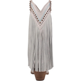 DINGO WOMEN'S GYPSY WHITE FRINGE WESTERN BOOTS - DI737