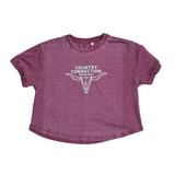 COUNTRY CONNECTION LONGHORN SHORT SLEEVE CROP TEE - CCLONGHORNTEECROP