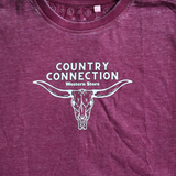 COUNTRY CONNECTION LONGHORN SHORT SLEEVE CROP TEE - CCLONGHORNTEECROP