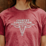 COUNTRY CONNECTION LONGHORN SHORT SLEEVE CROP TEE - CCLONGHORNTEECROP