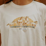 COUNTRY CONNECTION 4 HORSE T-SHIRT (CROP) - CC4HORSETEECR