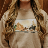COUNTRY CONNECTION WESTERN SCENE SWEATSHIRT - CCWESTERNSCENESW