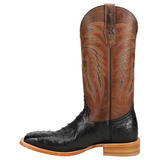 R. WATSON BLACK FULL QUILL OSTRICH EXOTIC BOOTS - RW4500-2