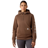 ARIAT WOMEN'S REBAR LIGHTWEIGHT LOGO 1/2 ZIP HOODIE - 10082241