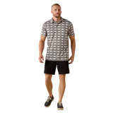 ARIAT MEN'S PRISTINE WHITE GEO FITTED POLO - 10071094