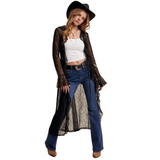 LISTICLE WOMEN'S SHEER LACE RUFFLE DUSTER - LJ0259