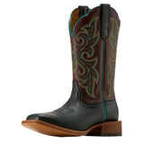ARIAT WOMEN'S COUNTY LANE WIDE SQUARE TOE BLACK WESTERN BOOT - 10074376
