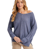 BLUIVY WOMEN'S REVERSE SEAM LOOSE FIT SWEATER - W00425