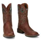 JUSTIN MENS BOWLINE BRANDY BROWN SQUARE TOE WESTERN BOOT - SE7522