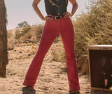 WRANGLER WOMEN'S LAINEY WILSON RED FLARE JEANS - 112380474