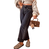 LITTLE DAISY CLOSET WOMEN'S DECORATIVE STUDS JEANS - LD7877338
