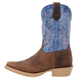 DURANGO KIDS BROWN 8" DRIFTWOOD AND LAPIS BLUE WESTERN BOOT - DBT0255C