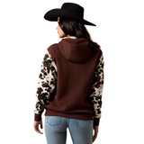 ARIAT WOMEN'S LOGO COW PRINTED HOODIE - 10079635
