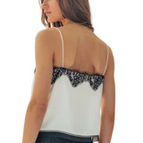 URBAN DAIZY WOMEN'S SCALLOPED LACE TRIM SATIN CAMISOLE TOP - UDTP1114