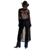 LISTICLE WOMEN'S SHEER LACE RUFFLE DUSTER - LJ0259