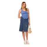 BLUE B WOMEN'S LACE BUTTON FRONT CORSET TOP - 95847T