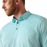 ARIAT MEN'S JACQUARD PRINTED FITTED POLO - 10071098