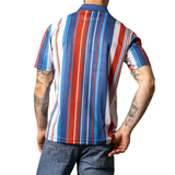 KIMES MEN'S BLUE MULTI STRIPE REIN POLO SHIRT - MSH0000215