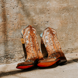 CORRAL WOMEN'S COGNAC FLORAL EMBROIDERY WESTERN BOOTS - A4398