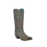 CORRAL WOMEN’S EMBROIDERYTURQUOISE SNIP TOE GOAT WESTERN BOOT - Z5345