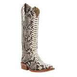 R. WATSON WOMEN’S BLACK AND WHITE PYTHON WESTERN BOOT - RWL7200-1
