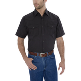 ELY CATTLEMAN MEN'S SHORT SLEEVE SOLID WESTERN SNAP SHIRT - 15201605