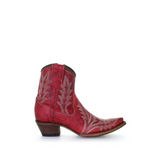 CIRCLE G BY CORRAL WOMAN'S RED EMBROIDERY ANKLE WESTERN BOOTS - L5704