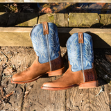 TWISTED X MEN'S 11" TECH COCOA AND DENIM WESTERN BOOTS - MXTL006