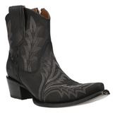 CIRCLE G BY CORRAL WOMEN'S BLACK EMBROIDERY & ZIPPER ANKLE WESTERN BOOTS - L5701