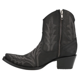 CIRCLE G BY CORRAL WOMEN'S BLACK EMBROIDERY & ZIPPER ANKLE WESTERN BOOTS - L5701