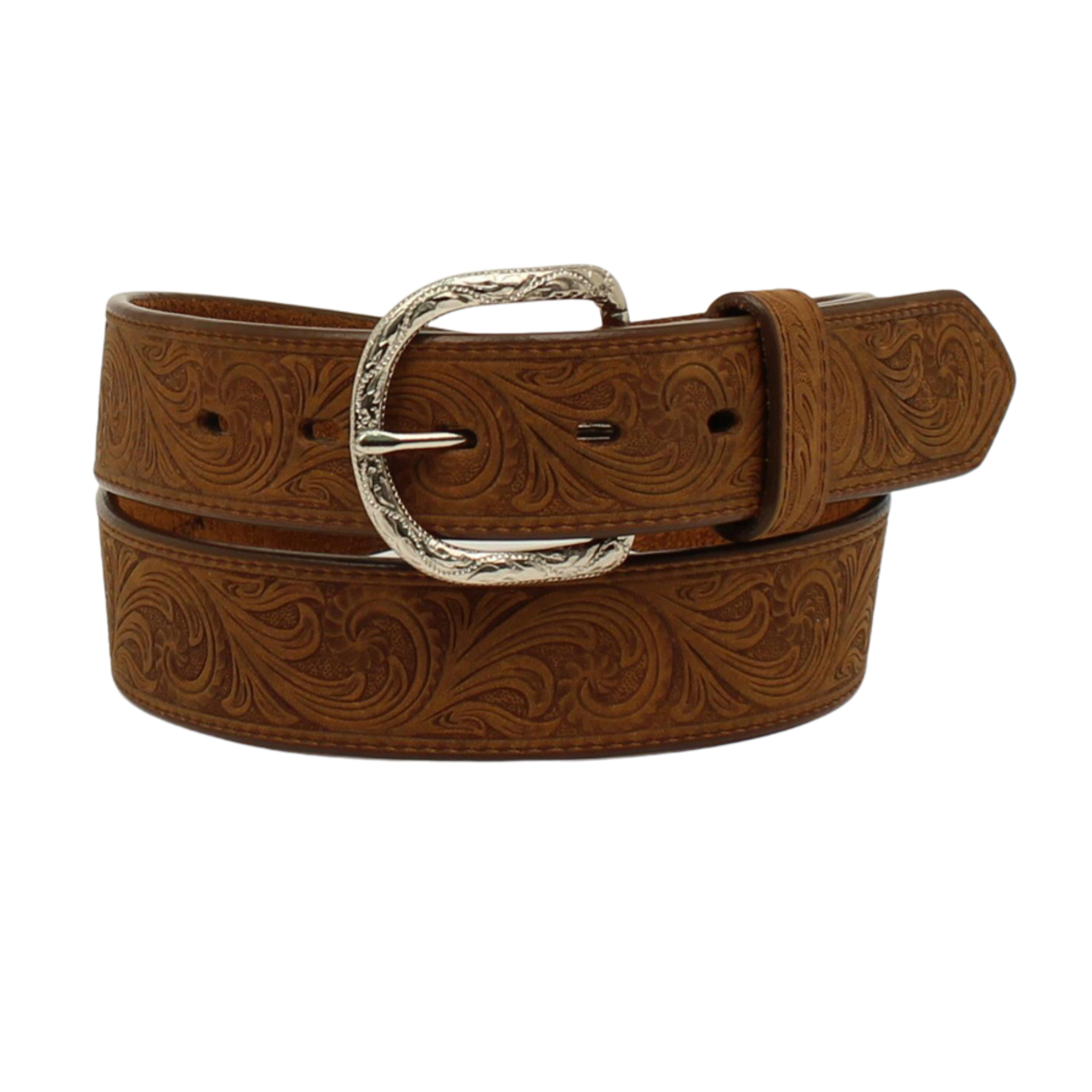 Nocona Brown Tooled Leather Belt 44