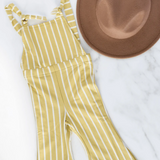 BAILEY'S BLOSSOM INFANT/TODDLER KELLYN BELL BOTTOM JUMPSUIT MUSTARD STRIPE