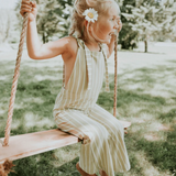 BAILEY'S BLOSSOM INFANT/TODDLER KELLYN BELL BOTTOM JUMPSUIT MUSTARD STRIPE