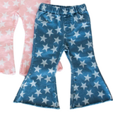 BAILEY'S BLOSSOM GIRLS SUTTON STARSTRUCK DENIM BELL BOTTOMS BLUE & WHITE