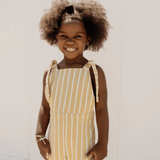 BAILEY'S BLOSSOM INFANT/TODDLER KELLYN BELL BOTTOM JUMPSUIT MUSTARD STRIPE