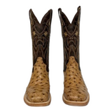 COWTOWN WOMEN'S CAMEL OSTRICH PRINT BOOTS - Q477