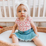 BAILEY'S BLOSSOMS INFANT/TODDLER TANNER DENIM FLARE SKIRT LIGHT WASH