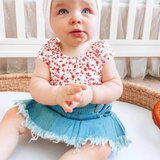 BAILEY'S BLOSSOMS INFANT/TODDLER TANNER DENIM FLARE SKIRT LIGHT WASH