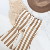 BAILEY'S BLOSSOMS INFANT/TODDLER/KIDS BLAKELY BOHO BELL BOTTOMS TAN STRIPES