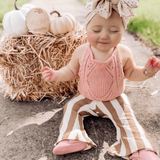 BAILEY'S BLOSSOMS INFANT/TODDLER/KIDS BLAKELY BOHO BELL BOTTOMS TAN STRIPES