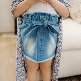 BAILEY'S BLOSSOM INFANT/TODDLER SANDY HIGH WAIST DENIM TIE SKIRT DAR