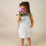 BAILEY'S BLOSSOMS INFANT/TODDLER DELILAH OVERALL SUSPENDER SKIRT WHITE DENIM