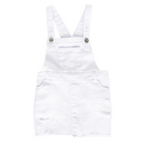 BAILEY'S BLOSSOMS INFANT/TODDLER DELILAH OVERALL SUSPENDER SKIRT WHITE DENIM