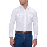MEN'S ELY LONG SLEEVE TONE ON TONE WESTERN SHIRT- 15201934