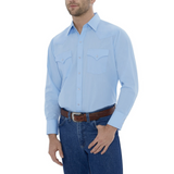 MEN'S ELY LONG SLEEVE SOLID WESTERN SHIRT- 15201905