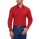 MEN'S ELY LONG SLEEVE SOLID WESTERN SHIRT- 15201905