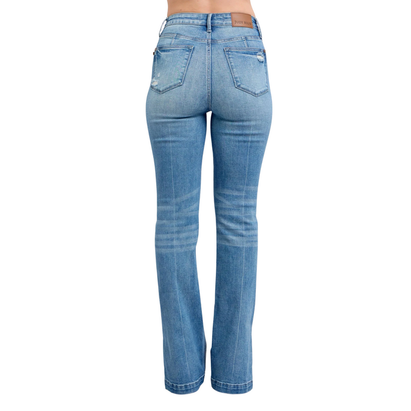 JUDY BLUE HIGH WAIST TUMMY CONTROL VINTAGE WASH BOOTCUT JEAN - 88930