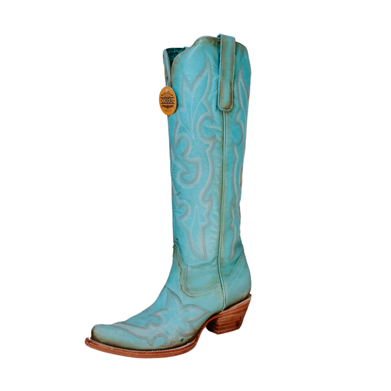CORRAL WOMEN'S TALL BLUE EMBROIDERY WESTERN BOOT - A4435